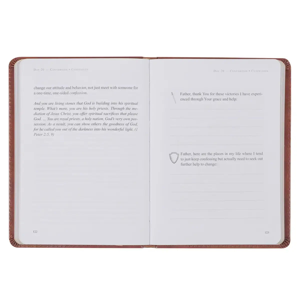 The Sword & Shield Saddle Tan Faux Leather Devotional