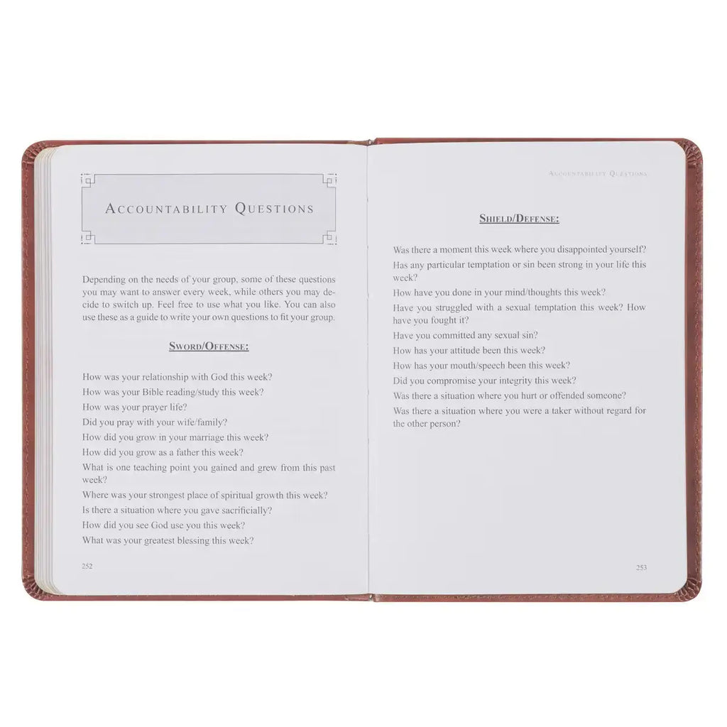 The Sword & Shield Saddle Tan Faux Leather Devotional