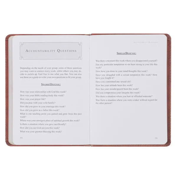 The Sword & Shield Saddle Tan Faux Leather Devotional