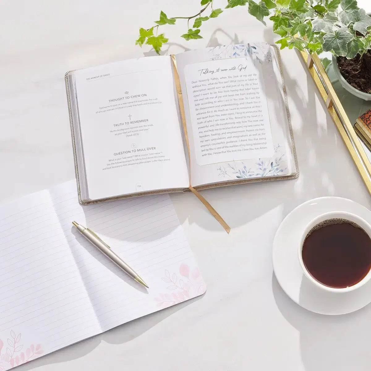 The Wonder of Grace: A 40-Day Devotional Journey Taupe Faux Leather Devotional