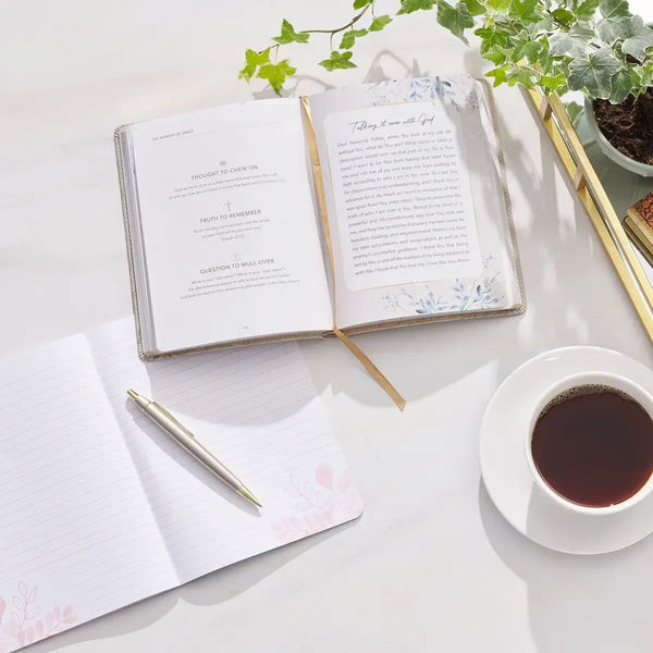 The Wonder of Grace: A 40-Day Devotional Journey Taupe Faux Leather Devotional