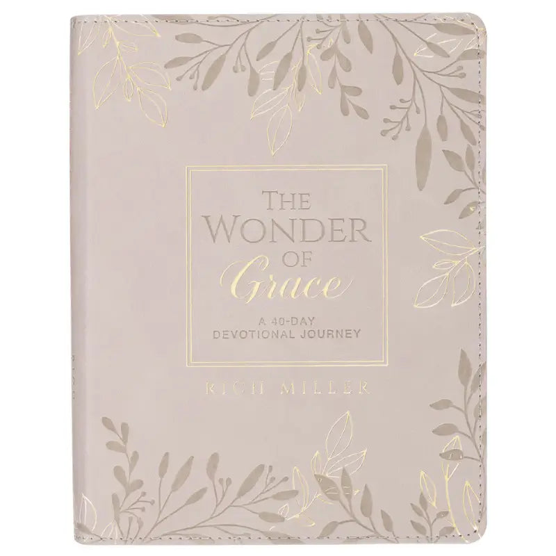 The Wonder of Grace: A 40-Day Devotional Journey Taupe Faux Leather Devotional Main image