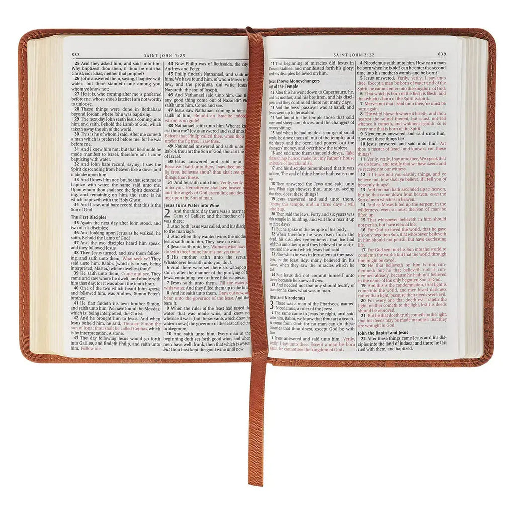 Toffee Brown Faux Leather King James Version Pocket Bible