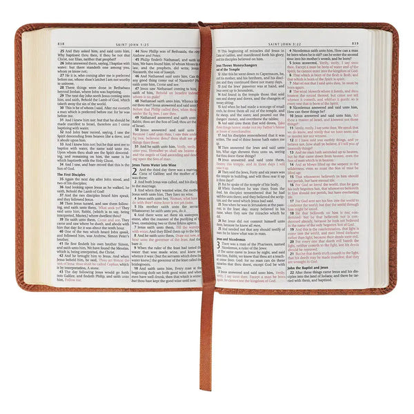 Toffee Brown Faux Leather King James Version Pocket Bible