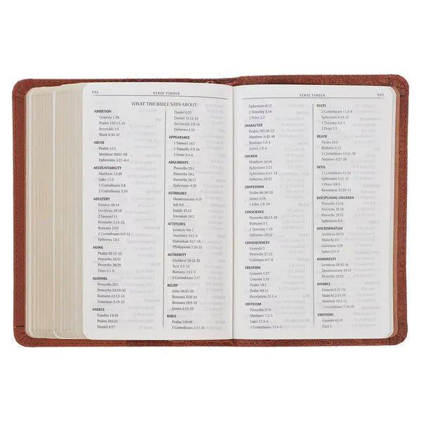 Toffee Brown Faux Leather King James Version Pocket Bible