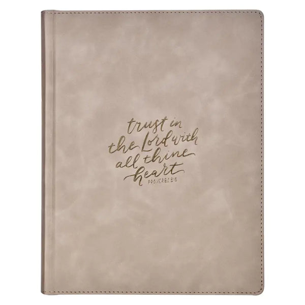 Trust Taupe Faux Leather Large Print King James Version Note-taking Bible - Proverbs 3:5