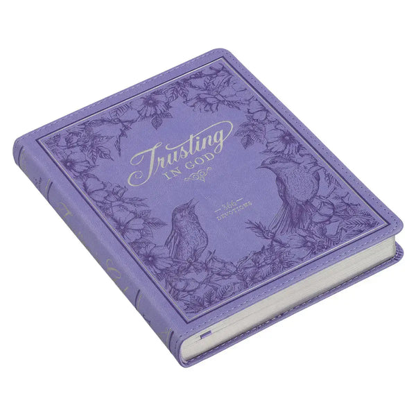 Trusting in God Lavender Faux Leather Devotional