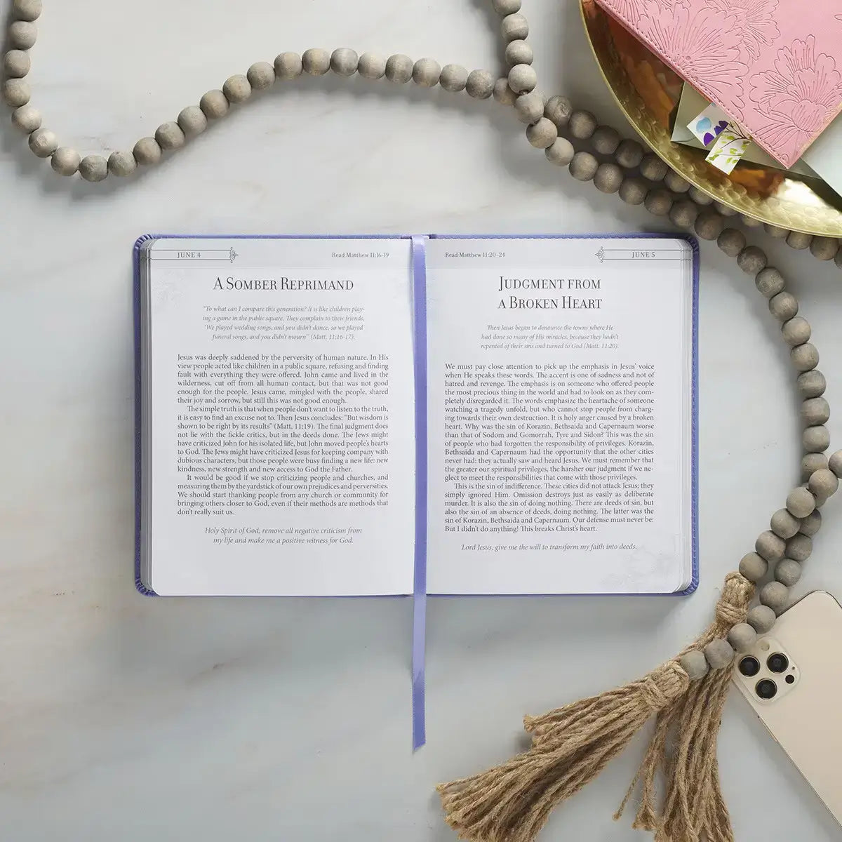 Trusting in God Lavender Faux Leather Devotional