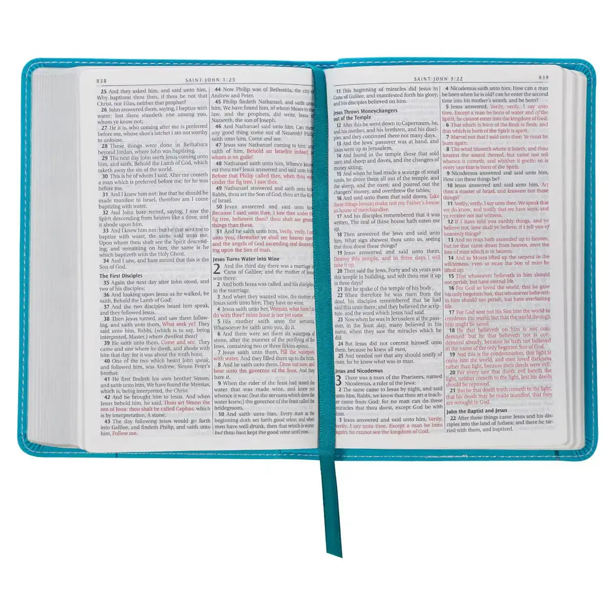 Turquoise Faux Leather Compact King James Version Bible