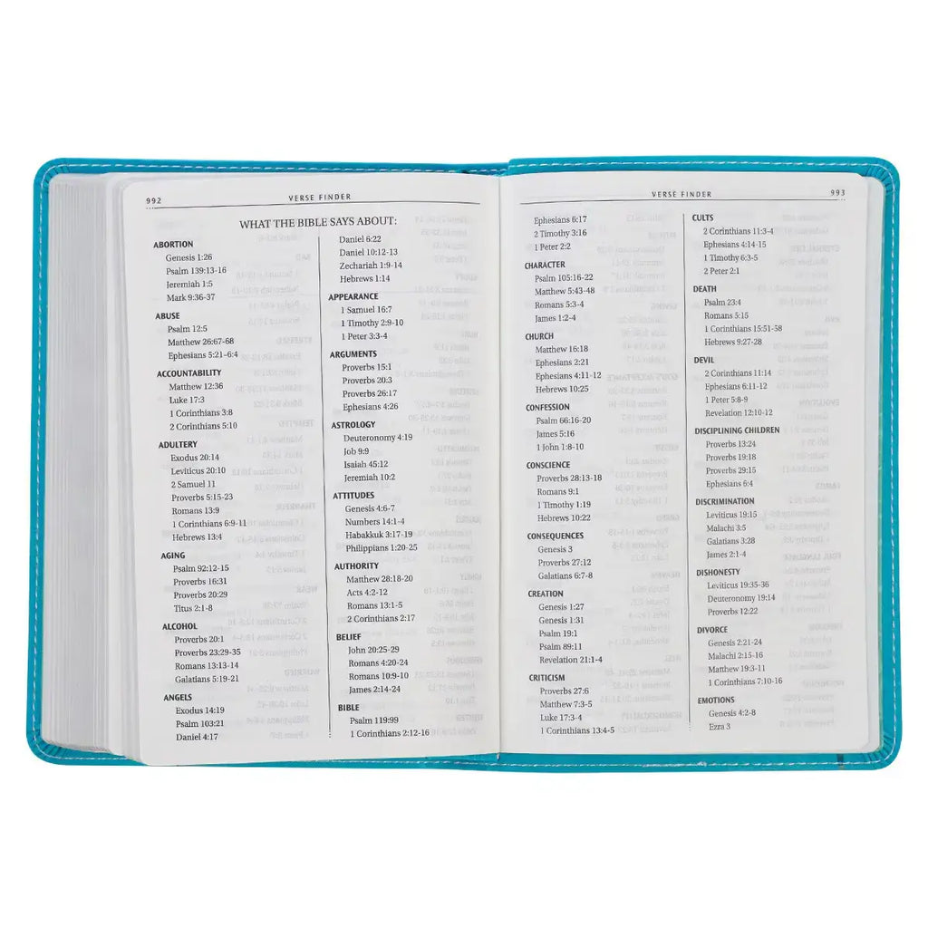 Turquoise Faux Leather Compact King James Version Bible