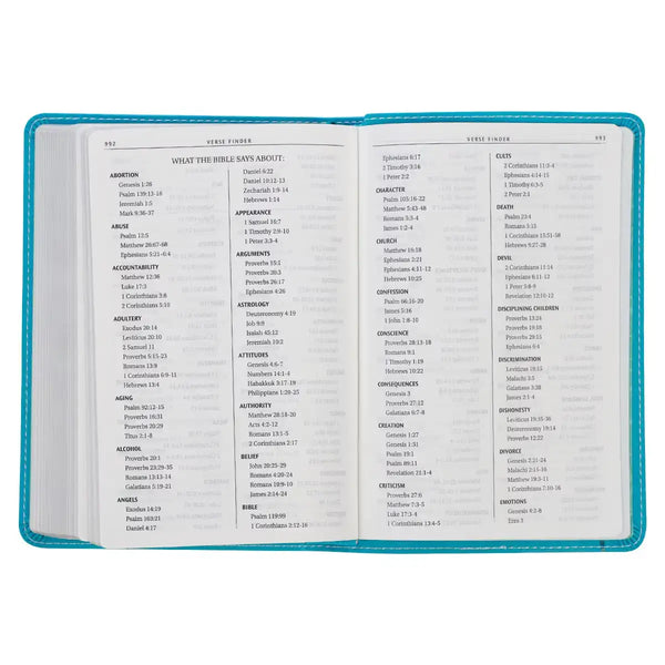 Turquoise Faux Leather Compact King James Version Bible