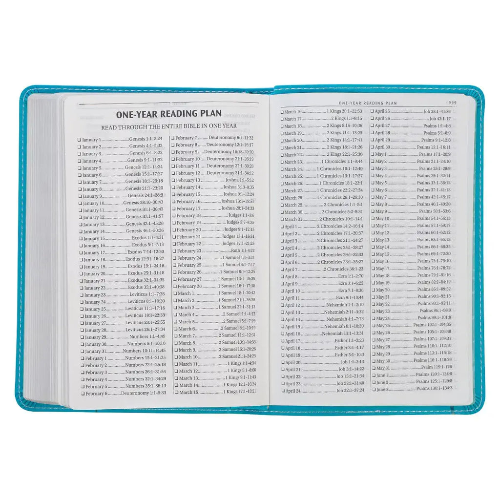 Turquoise Faux Leather Compact King James Version Bible