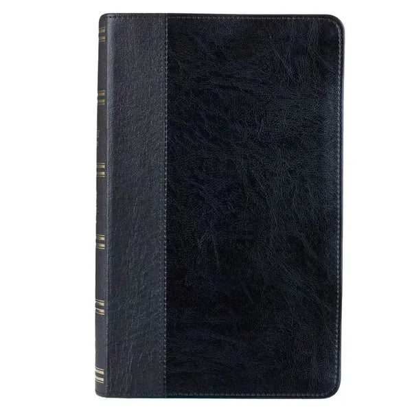Two-Tone Black Faux Leather Giant Print Standard-Size King James Version Bible with Thumb Index