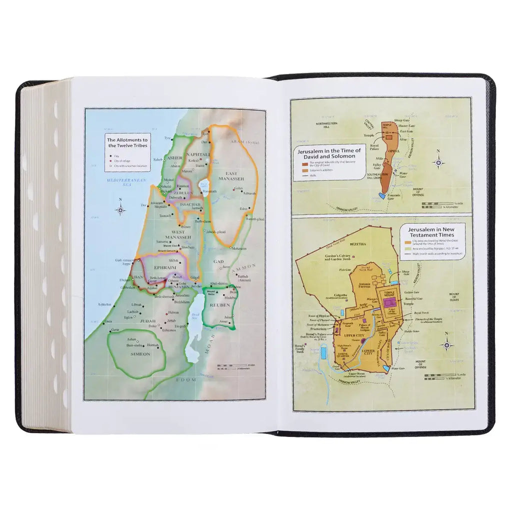 Two-Tone Black Faux Leather Giant Print Standard-Size King James Version Bible with Thumb Index