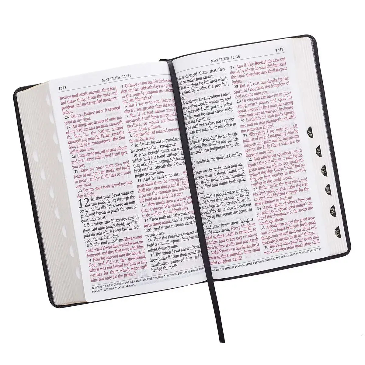 Two-Tone Black Faux Leather Giant Print Standard-Size King James Version Bible with Thumb Index