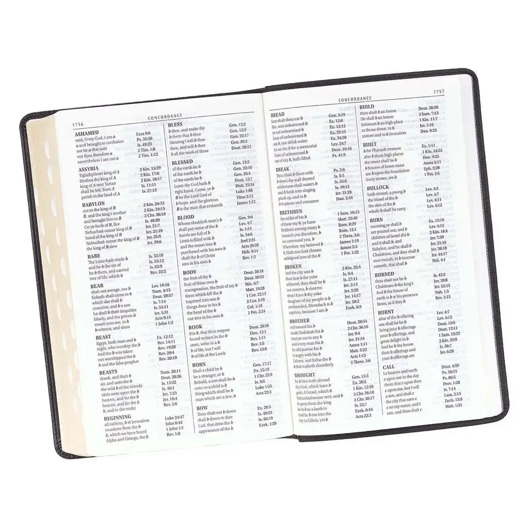 Two-Tone Black Faux Leather Giant Print Standard-Size King James Version Bible with Thumb Index
