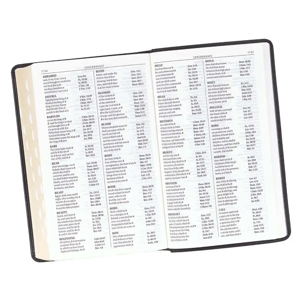 Two-Tone Black Faux Leather Giant Print Standard-Size King James Version Bible with Thumb Index