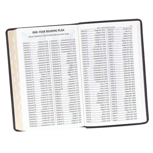Two-Tone Black Faux Leather Giant Print Standard-Size King James Version Bible with Thumb Index