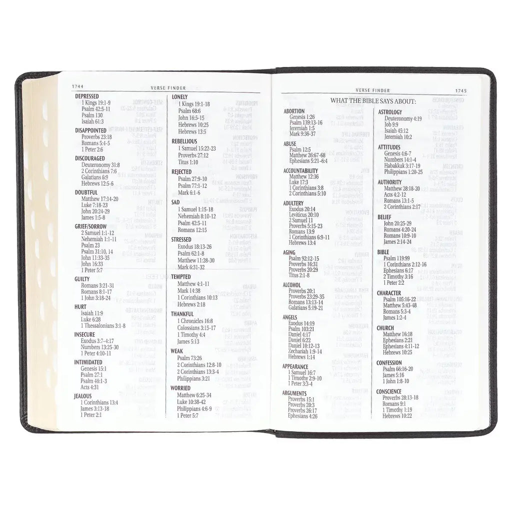 Two-Tone Black Faux Leather Giant Print Standard-Size King James Version Bible with Thumb Index