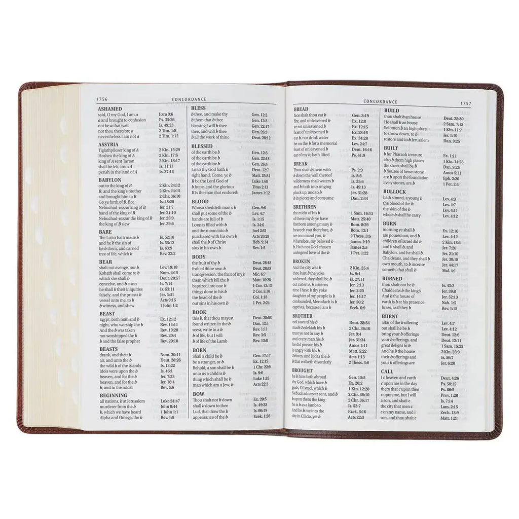 Two-Tone Brown Faux Leather Giant Print Standard-size King James Version Bible with Thumb Index