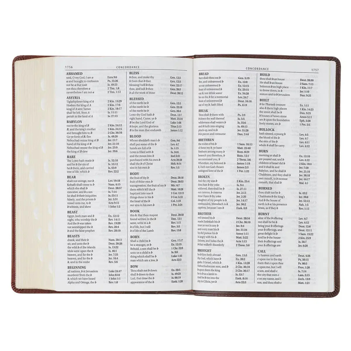Two-Tone Brown Faux Leather Giant Print Standard-size King James Version Bible with Thumb Index