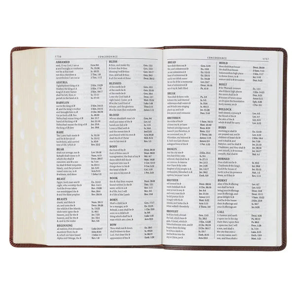 Two-Tone Brown Faux Leather Giant Print Standard-size King James Version Bible with Thumb Index