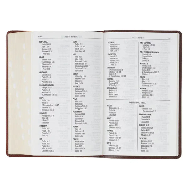 Two-Tone Brown Faux Leather Giant Print Standard-size King James Version Bible with Thumb Index