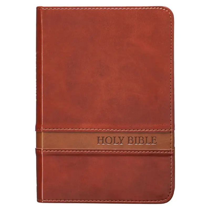 Two-tone Brown Faux Leather Large Print Compact King James Version Bible Main image