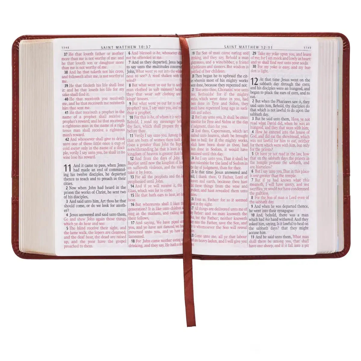 Two-tone Brown Faux Leather Large Print Compact King James Version Bible