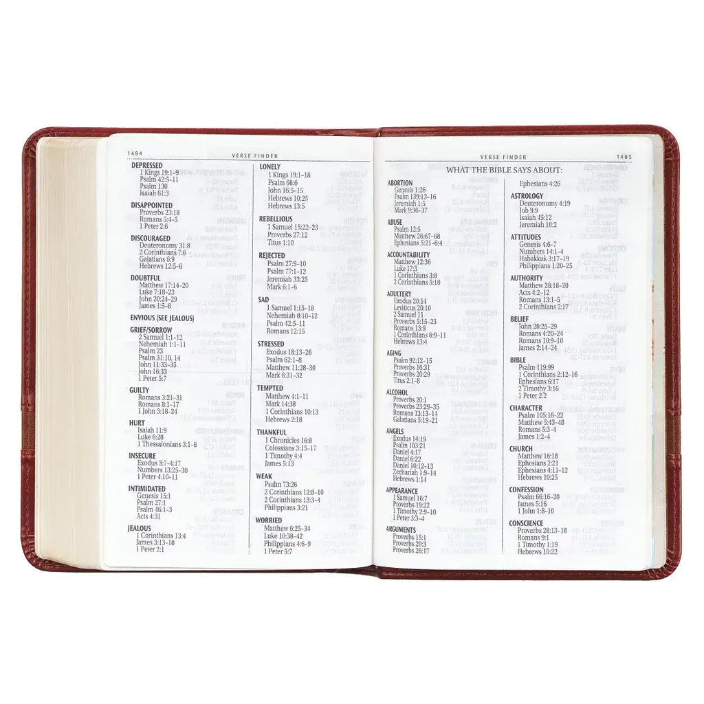 Two-tone Brown Faux Leather Large Print Compact King James Version Bible