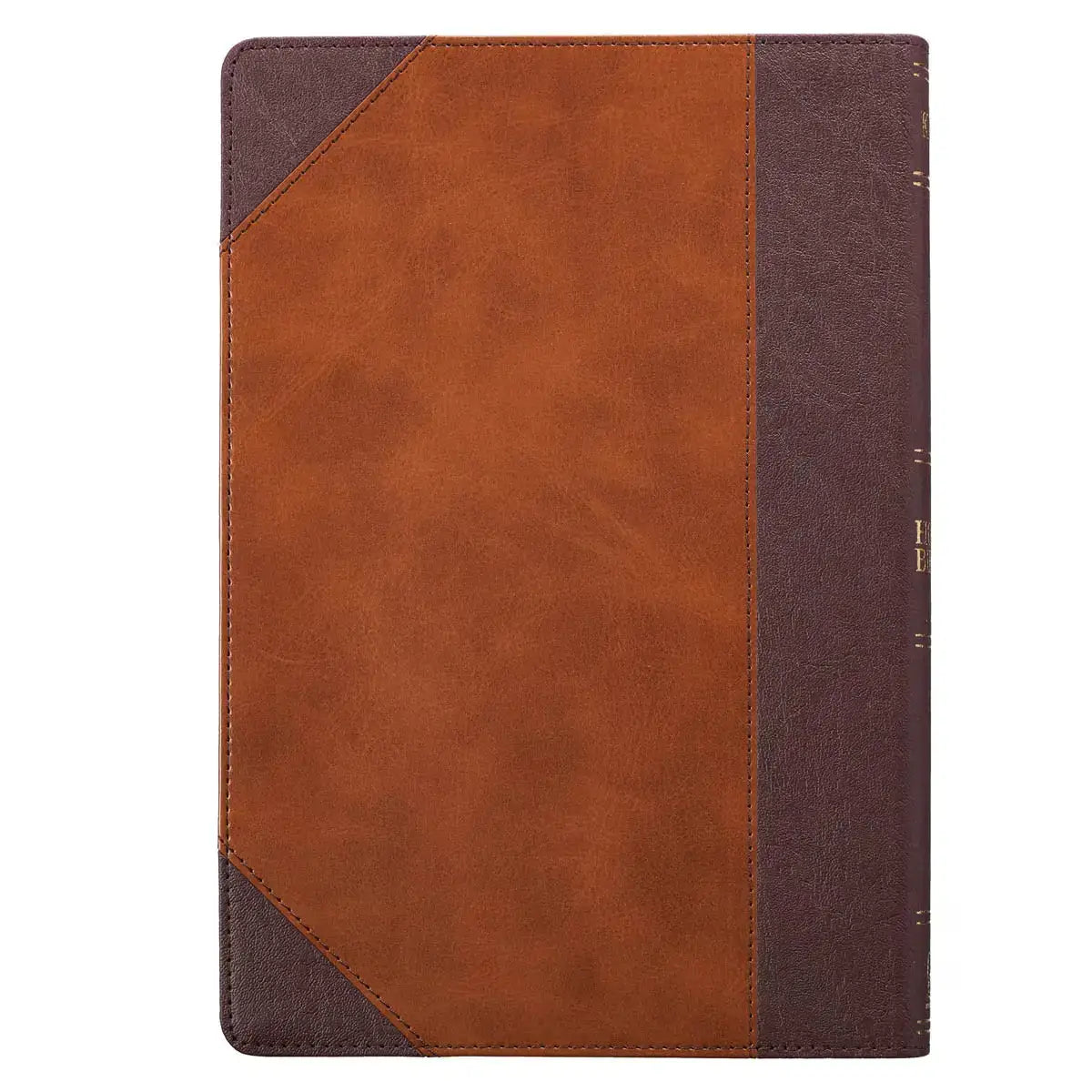 Two-tone Brown Faux Leather Large Print Thinline King James Version Bible