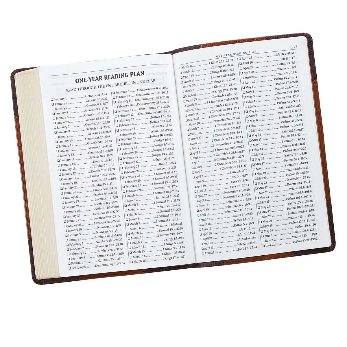 Two-tone Brown Faux Leather Large Print Thinline King James Version Bible