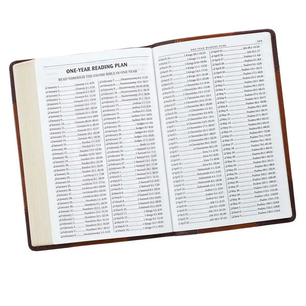 Two-tone Brown Faux Leather Large Print Thinline King James Version Bible