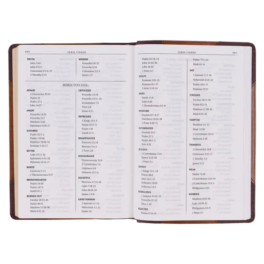 Two-tone Brown Faux Leather Large Print Thinline King James Version Bible