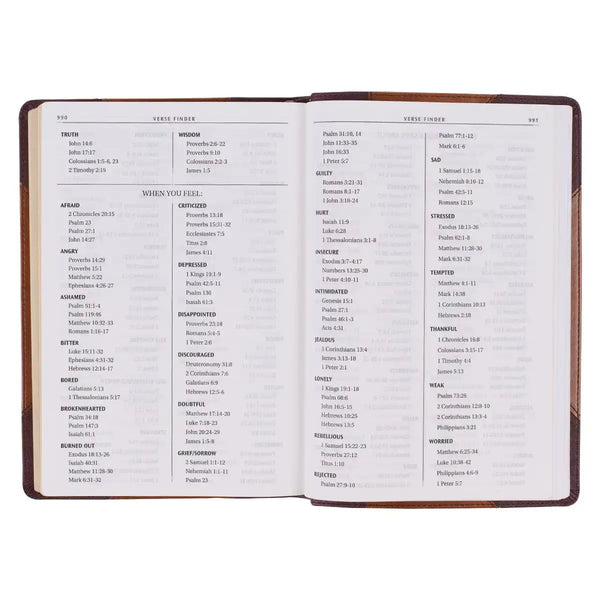 Two-tone Brown Faux Leather Large Print Thinline King James Version Bible