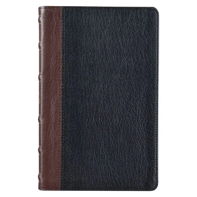 Two-tone Brown & Black Full Grain Leather King James Version Deluxe Gift Bible Main image