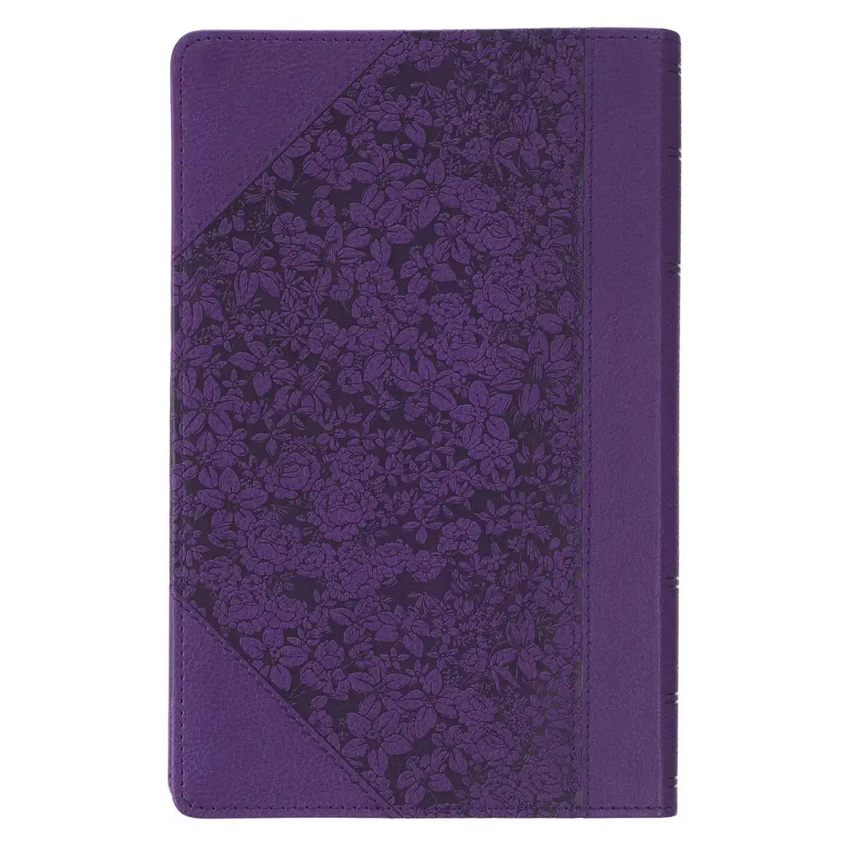 Two-tone Purple Floral Faux Leather Giant Print Standard-size King James Version Bible with Thumb Index