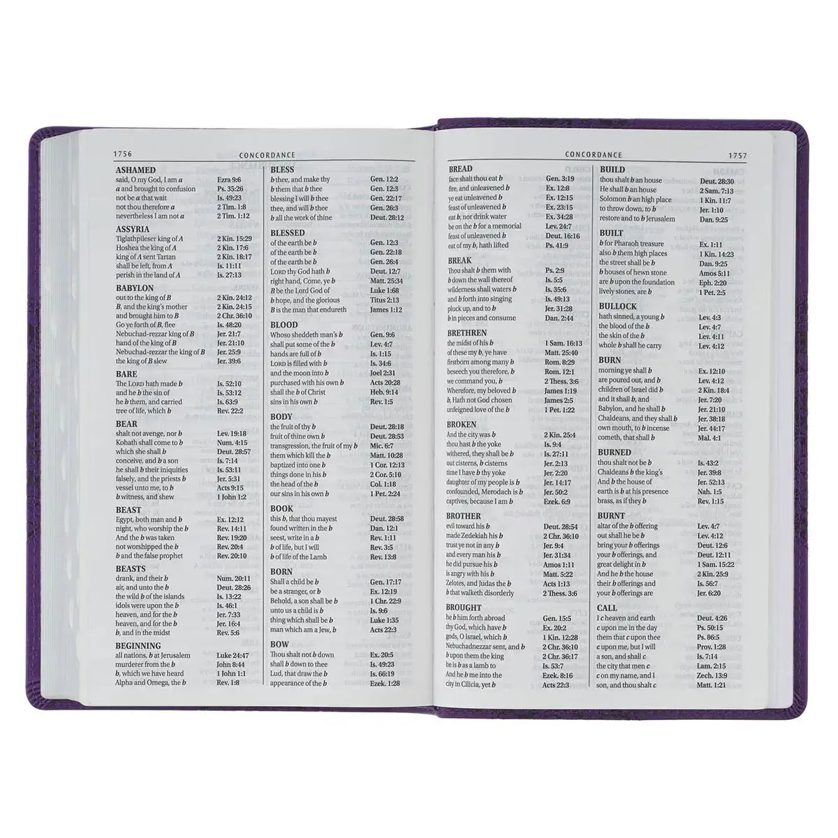 Two-tone Purple Floral Faux Leather Giant Print Standard-size King James Version Bible with Thumb Index