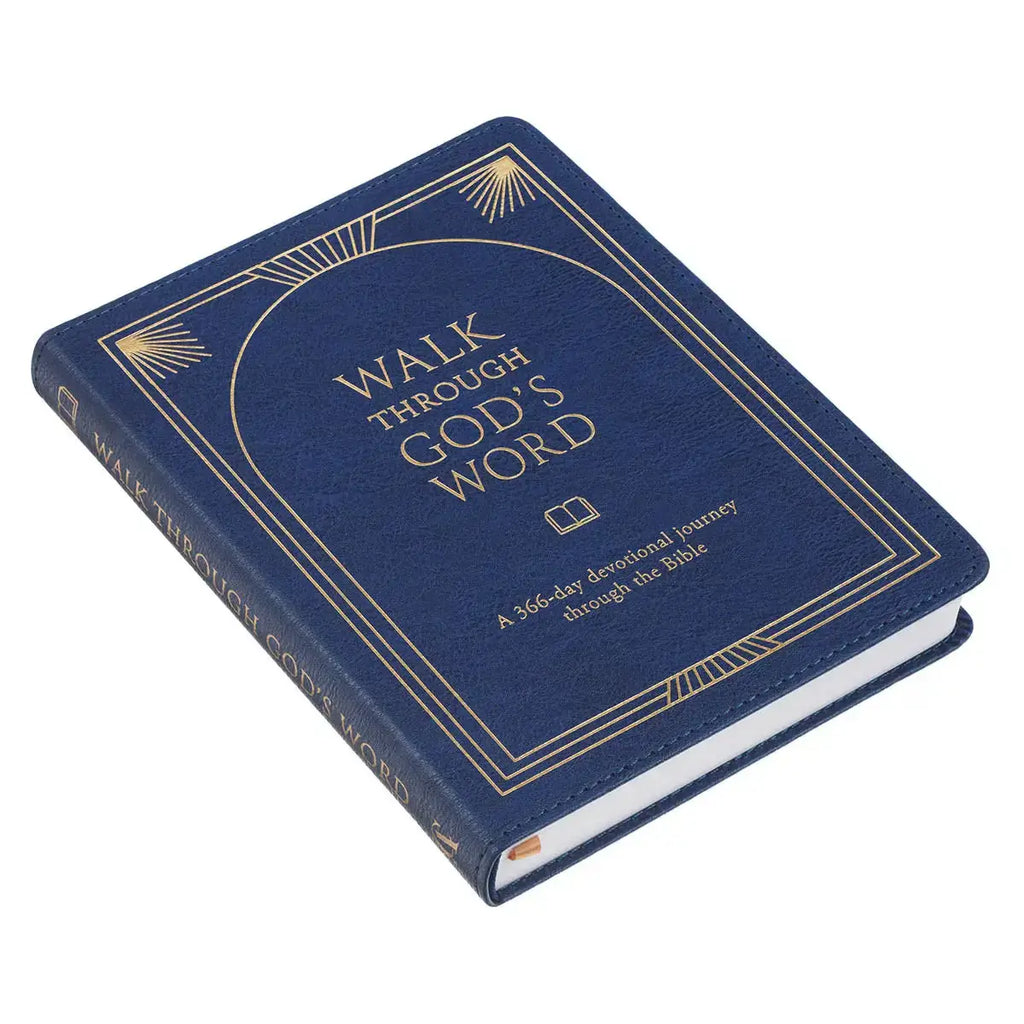 Walk Through God's Word Navy Faux Leather Devotional