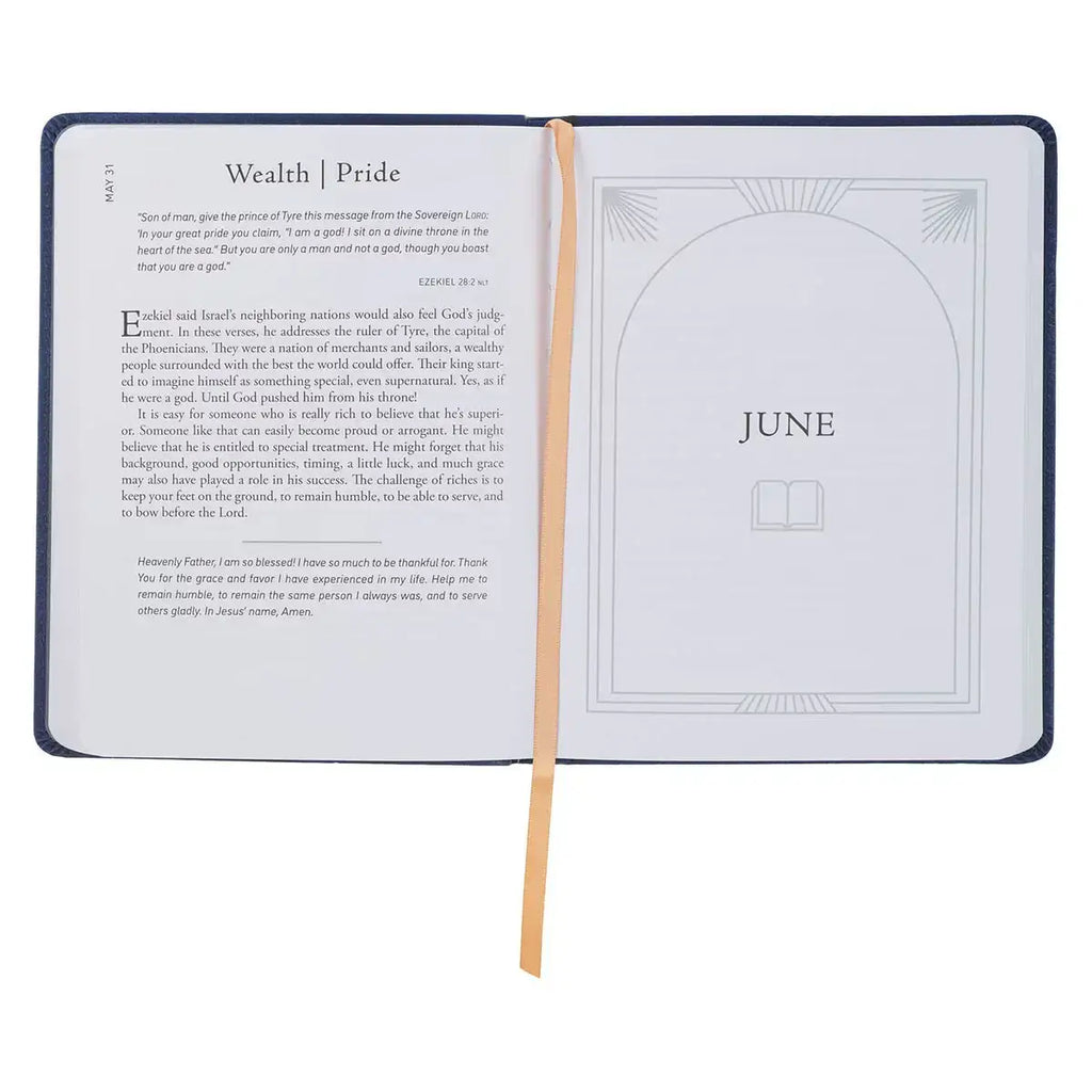 Walk Through God's Word Navy Faux Leather Devotional