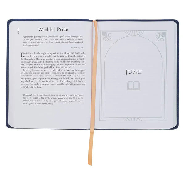 Walk Through God's Word Navy Faux Leather Devotional