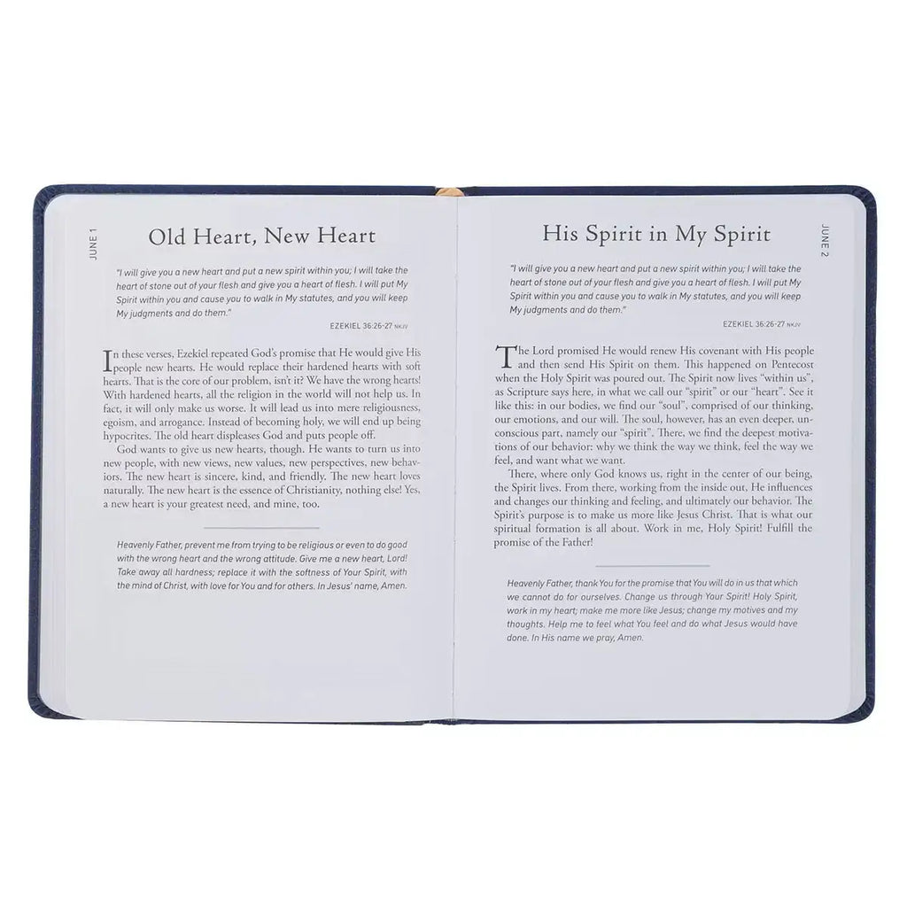 Walk Through God's Word Navy Faux Leather Devotional