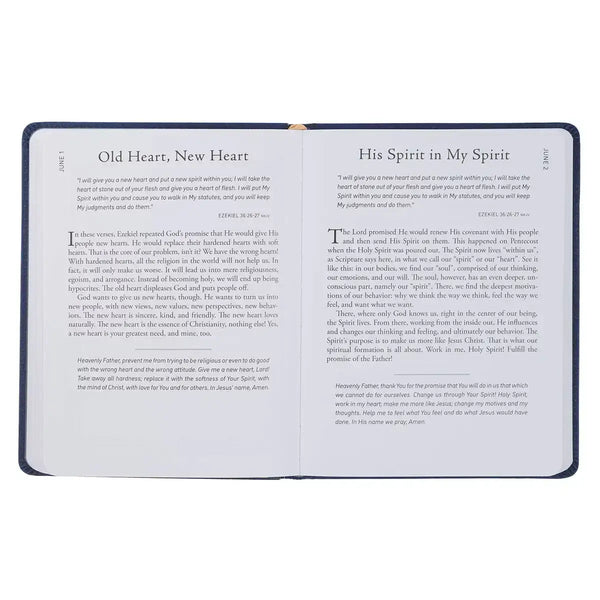 Walk Through God's Word Navy Faux Leather Devotional