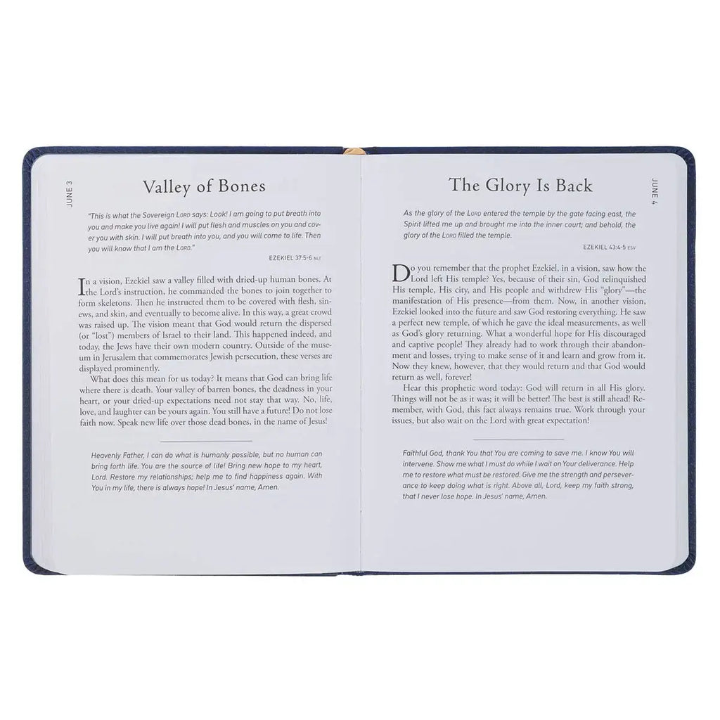 Walk Through God's Word Navy Faux Leather Devotional