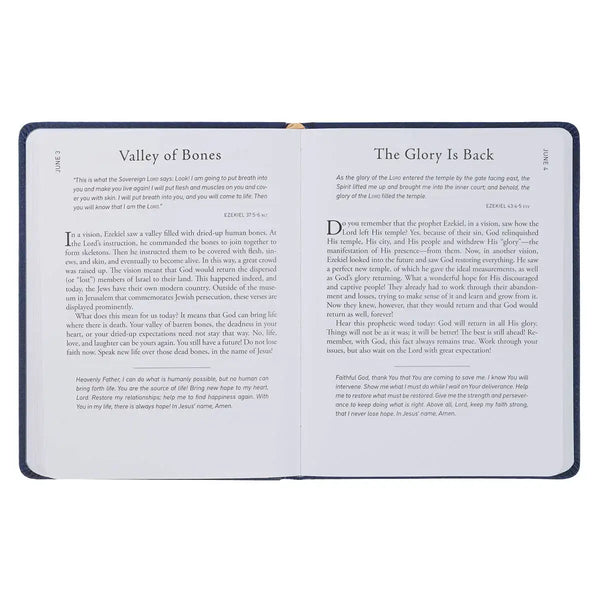 Walk Through God's Word Navy Faux Leather Devotional