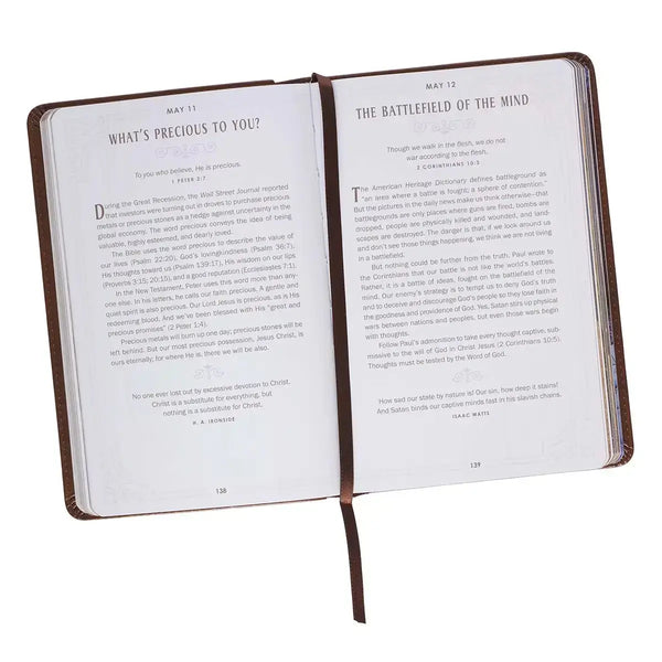 Walking With God Brown Faux Leather Devotional