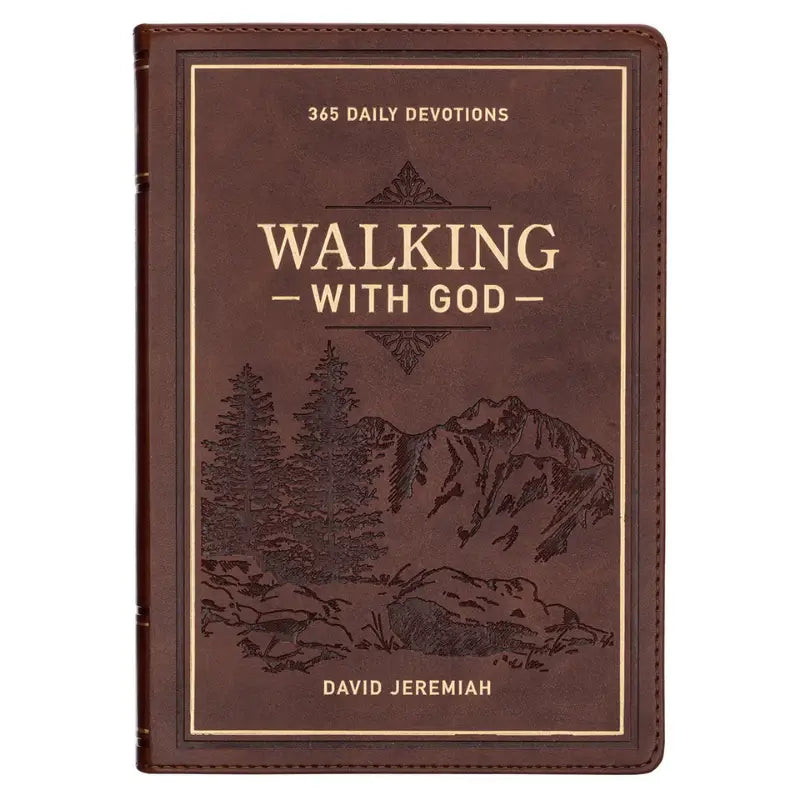 Walking With God Large Print Brown Faux Leather Devotional Main image