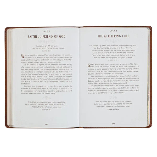 Walking With God Large Print Brown Faux Leather Devotional