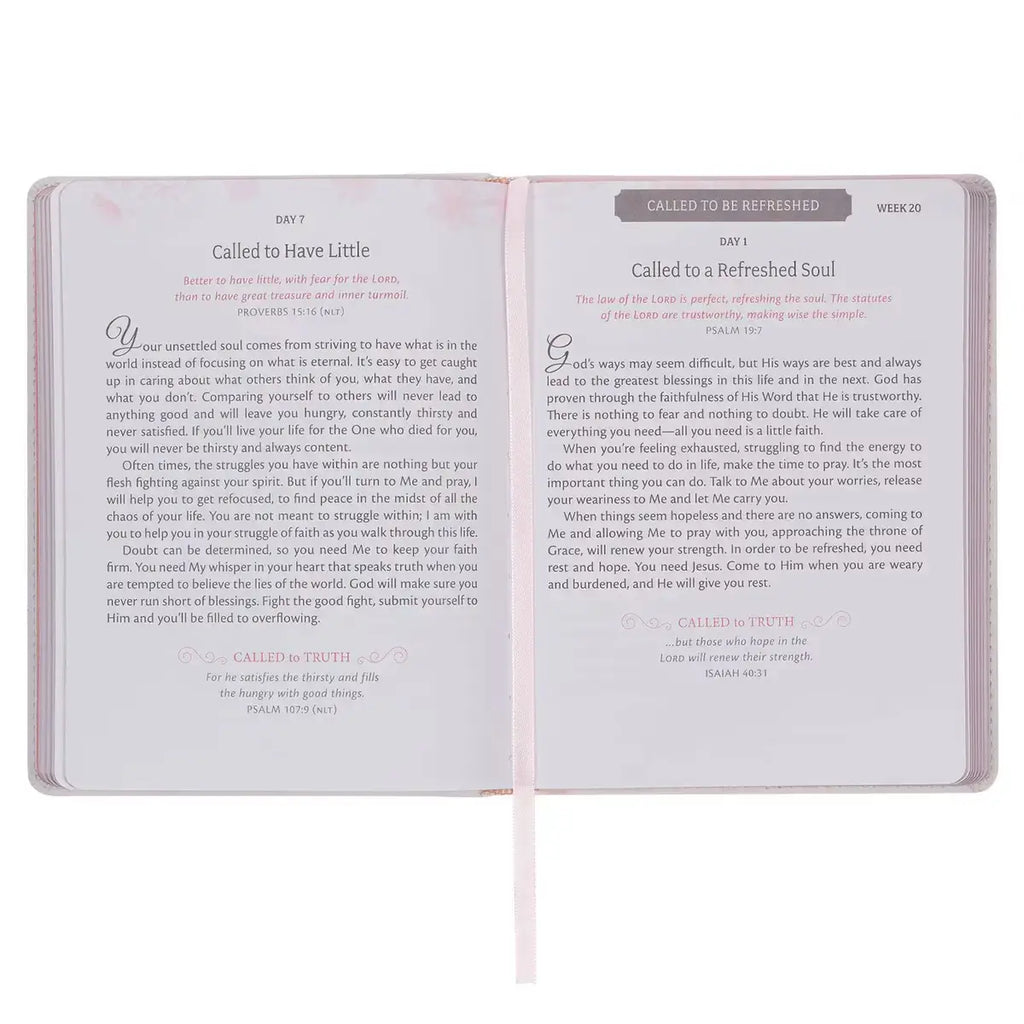 Walking in the Spirit Blush Pink Faux Leather Devotional