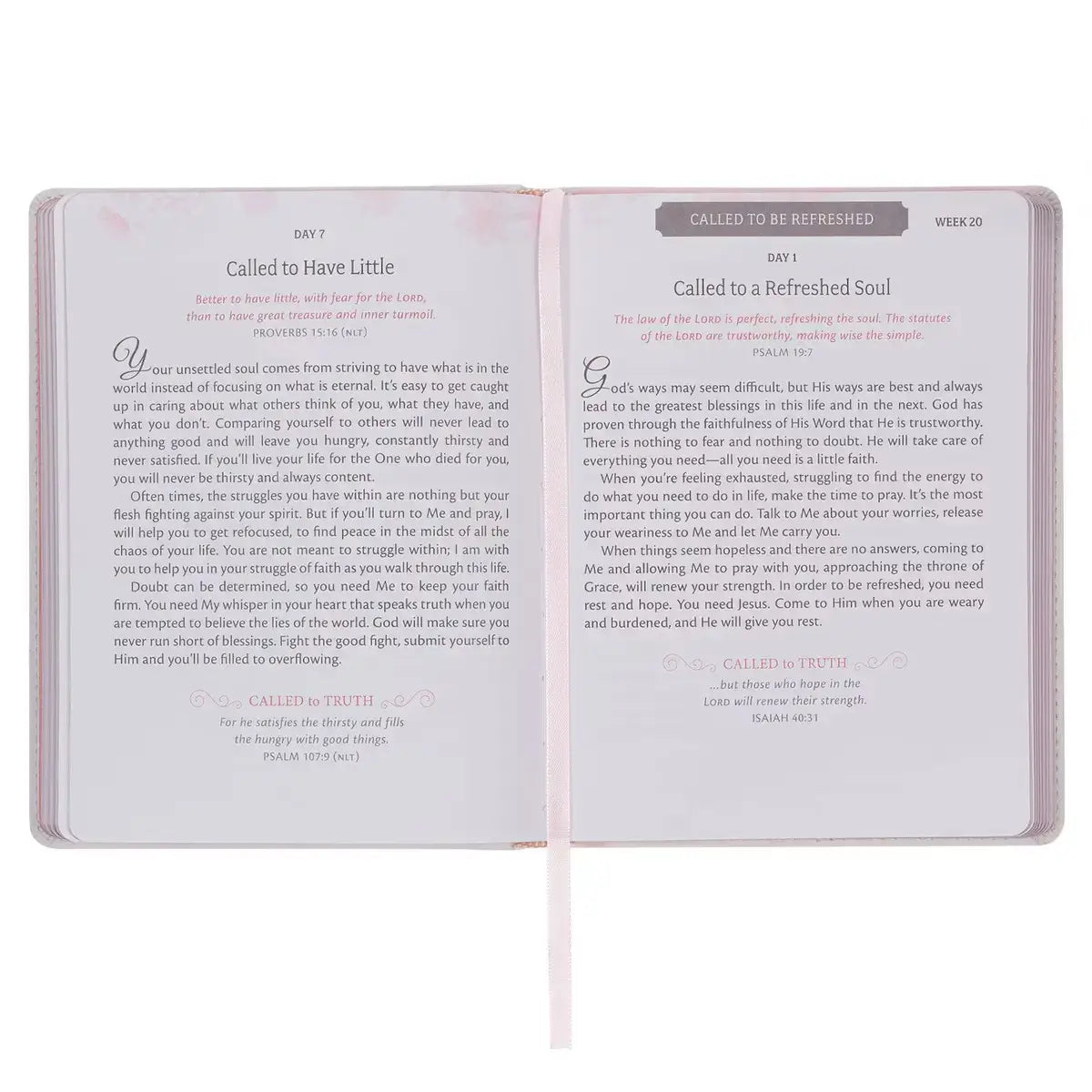 Walking in the Spirit Blush Pink Faux Leather Devotional